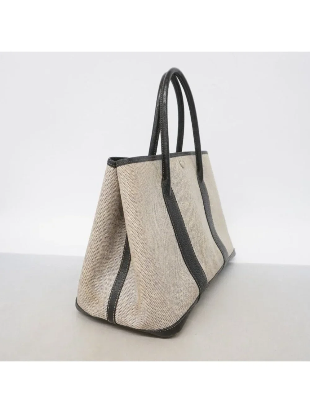 Hermes Tote Garden Party PM Toile Ash Black Silver